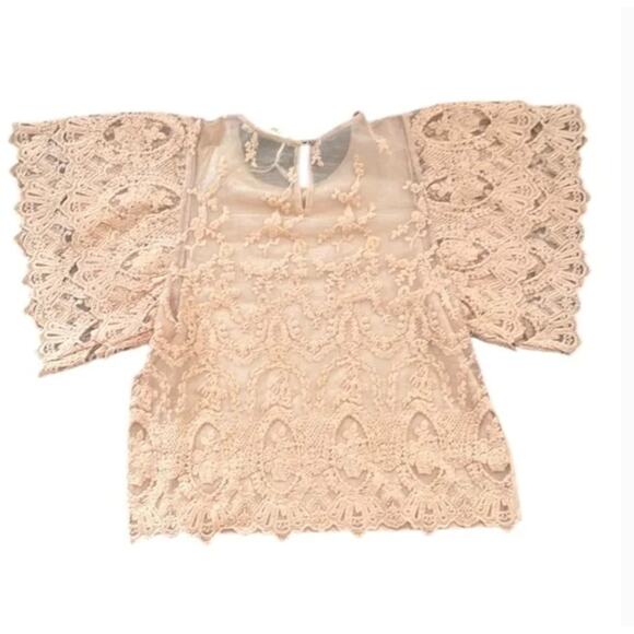 NWT Anthropologie Forever that Girl Pink Lace Top Sz L - Picture 4 of 6